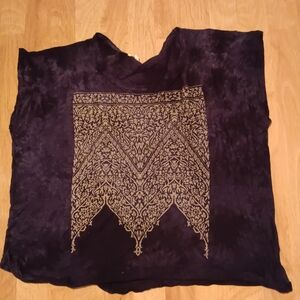 SUNDRY/ Navy Blue Top with Gold Accents /Size OS